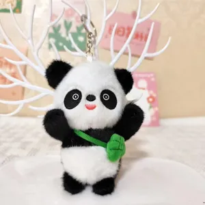 Niedlicher Panda Plüsch Schlüsselanhänger Stofftier Tasche Anhänger Flauschiges Geschenk