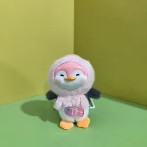 Cute plush penguin pendant vinyl silicone kawaii toy bag charm keychain cartoon doll fluffy