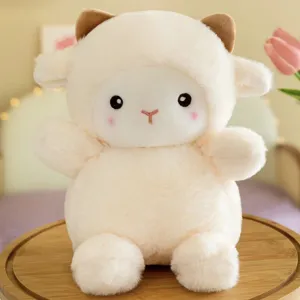 Grazioso giocattolo di peluche d'agnello soffice bambola pecora cuscino sonno regalo.