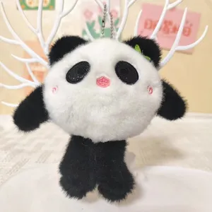 Süßer Cartoon Riesenpanda Plüschtier Anhänger, weiche Stofftier Schlüsselanhänger Dekoration.