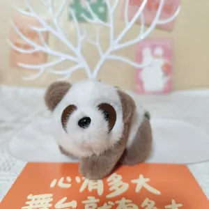 Nüchternes braunes Panda Plüschtier Anhänger Rucksack Puppe Schlüsselanhänger Geschenk