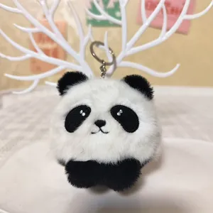 Süßer Cartoon Panda Plüsch Schlüsselanhänger, weiches Stofftier Taschenanhänger Geschenk.