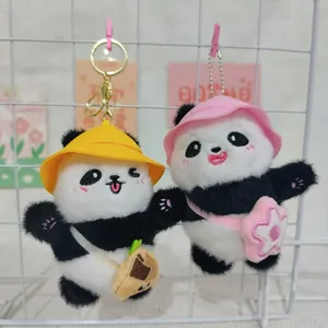 Süßer Cartoon Panda Plüsch Schlüsselanhänger Rucksack Puppe Tasche Anhänger Tier Spielzeug