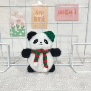 Niedlicher Cartoon Riesenpanda Plüsch Anhänger Detail,weiches Stofftier Taschen Deko Geschenk
