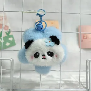 Süßer blauer Panda Plüsch Schlüsselanhänger flauschiger Rucksack Anhänger Stofftier