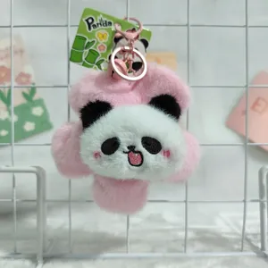 Süßer Cartoon Panda Plüsch Schlüsselanhänger Rucksack Puppe weiches Stofftier Zubehör.