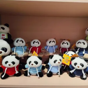 Süßer Cartoon Panda Plüsch Anhänger Rucksack Puppe Stofftier Schlüsselanhänger Geschenk