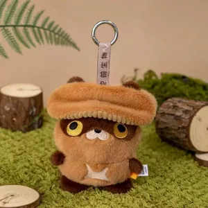Llavero de felpa con sombrero de seta lindo, colgante de bolso suave para niños y regalos.
