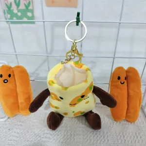 Süßer Plüsch Brot Schlüsselanhänger Cartoon gefüllte Puppe Taschenanhänger niedliches Geschenk.