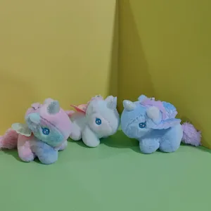 Joli porte-clés en peluche de licorne colorée, ensemble de pendentifs de poney de rêve.