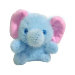 Cute blue elephant plush toy pendant doll soft stuffed animal keychain backpack bag decoration