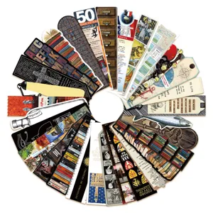 Artistic creative reading bookmarks set, vintage literature design page clips for students.