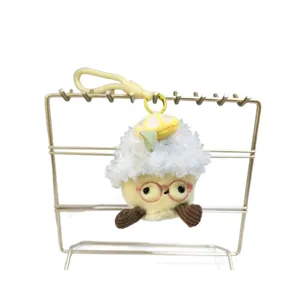 Cute lemon ice cream plush keychain, soft toy pendant for bags and keys. Perfect gift.