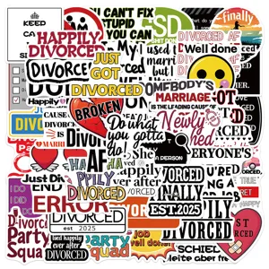 Vista dettagliata del set di adesivi in vinile impermeabile a tema divorzio per custodia.