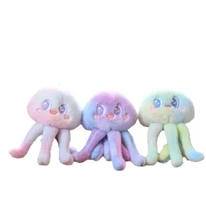 Cute gradient jellyfish plush toy cute octopus plushie bag pendant keychain doll soft gift