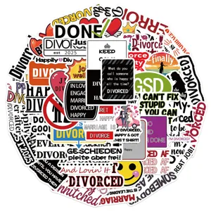 50pz adesivi impermeabili Happy Divorced per laptop bottiglia valigia cover decor