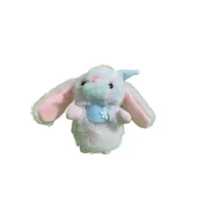 Lindo colgante de conejo de felpa orejas grandes suave muneco de peluche bolso.