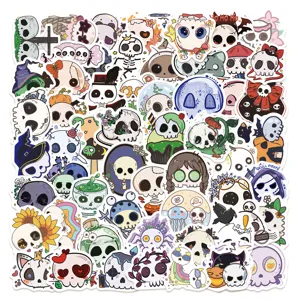 Halloween Groovy Skull Autocollants Imperméables Stickers Mignon Dessin Animé Pack Pour Bagage Bouteille D'eau Décoration de Journal