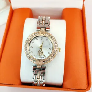 Mode Legierung Voller Strass Damen Quarzuhr Luxus Rundes Zifferblatt Bling Damen Armbanduhr Für Geschenk Alltag