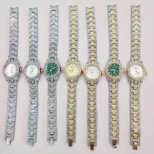 Luxury rhinestone women quartz watch sparkling diamond steel strap elegant wrist watch