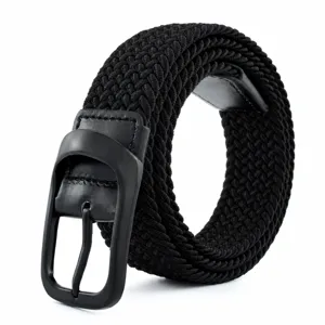 Men Casual Nylon Woven Belt Alloy Pin Buckle Versatile Business Waistband Adjustable Length Fashion Accessories