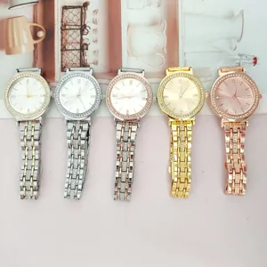 Women rhinestone quartz watch set fashion steel band luxury crystal wristwatches wholesale
