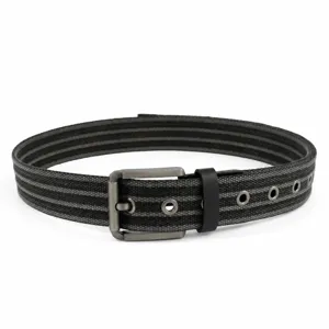 2023 Summer New Striped Canvas Belt With Alloy Pin Buckle Casual Fashion Student Waistband