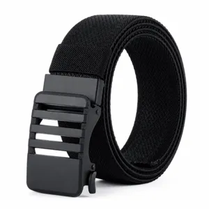 Outdoor Tactical Stretch Woven Belt Men Casual Automatic Buckle Breathable Nylon Canvas Belt Fashion Business Waistband