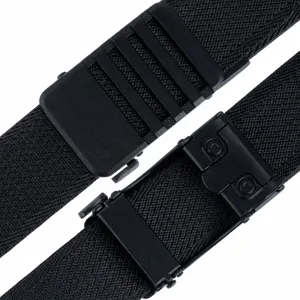 Tactical woven belt with auto buckle, outdoor casual elastic strap for men and women daily wear.