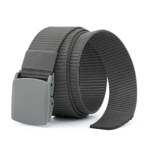 Men Tactical Outdoor Sports Nylon Belt Casual Minimalist Woven Canvas Belt With Durable Plastic Buckle Daily Wear