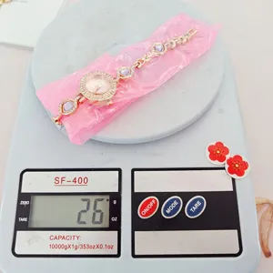 Orologio quarzo strass donna moda bracciale cuore orologio da polso leggero 26g accessori