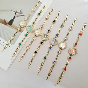 Orologio da Polso da Donna a Forma di Cuore con Strass Moda Orologio al Quarzo in Lega di Lusso per Feste e Tempo Libero