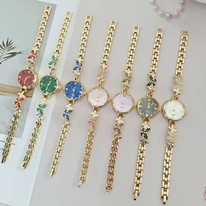 Damen Mode Quarz Uhr Strass Schleife Armbanduhr elegante Luxus Armbanduhren Set neu