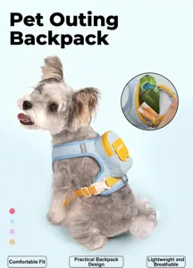 Cute plaid pet dog harness backpack with leash ring, lightweight breathable small dog chest strap.