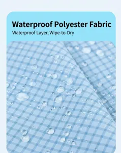 Waterproof polyester fabric dog harness material with water resistant surface feature detail