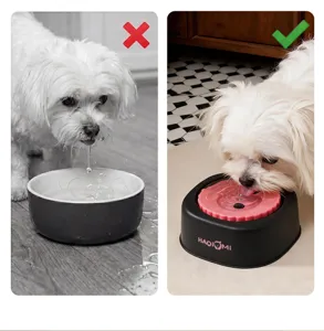 Pet floating water bowl with anti-wet mouth design for dogs and cats, clean detail view.