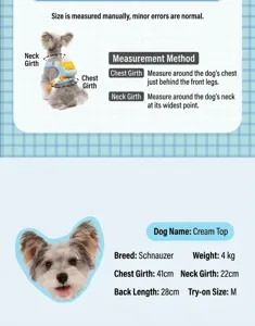 Detailed view of the cute plaid pet dog harness with backpack for small dogs walking.