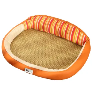 Summer Pet Cooling Mat Bed For Cats And Small Dogs Breathable Rattan Mat PP Cotton Filled Washable Nest Pet Supplies