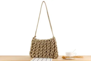 Handcrafted woven rope shoulder bag knot texture detail close up fashion casual daily