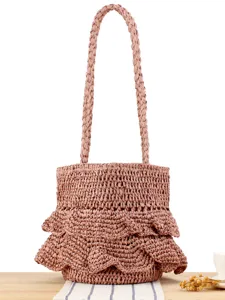 Women Casual Woven Shoulder Bag Paper Material Handcrafted Tote Bag Everyday Commute Beach Vacation Fashion Purse
