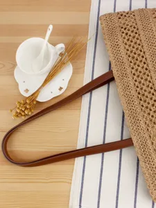 Casual large woven straw shoulder bag for women, ideal for beach vacation and daily commute.