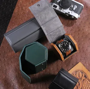 Draagbare lederen horloge etui rol opbergdoos horlogebox voor heren en dames luxe