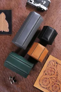 Zeshoekige PU lederen horlogedoos draagbare sieraden opbergdoos detail weergave