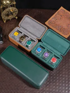 Horloge opbergdoos draagbare reis horloge etui leer multi-slot horloge collectie organizer