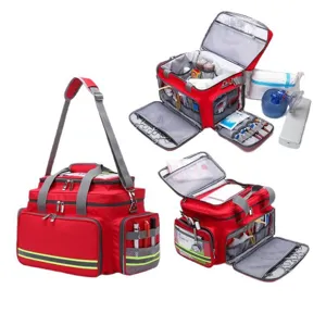 Mochila de Primeros Auxilios Médicos de Emergencia de Tela Oxford Impermeable Gran Capacidad Multi Compartimento Bolsa de Supervivencia al Aire Libre Viaje