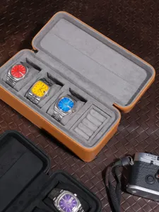 Draagbare horloge opbergdoos lederen reizen horloge etui voor prachtige mechanische horloges