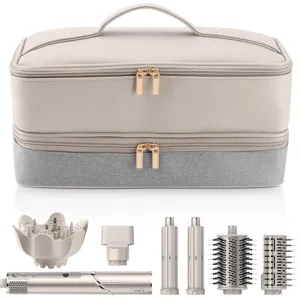 Dubbellaags Haar Krulgereedschap Opbergtas Multifunctionele Draagbare Reis Organizer Koffer Polyester Effen Kleur Grote Capaciteit Cosmetictas