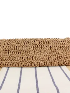 Sac à épaule en paille tissé à la main décontracté minimaliste vacances plage sac femme