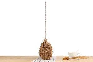 Woven fringe shoulder bag for women, casual summer beach handbag with metallic chain strap.