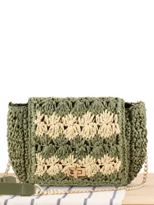 Women Woven Crossbody Bag Casual Minimalist Paper Straw Small Square Handbag For Daily Commute Beach Vacation